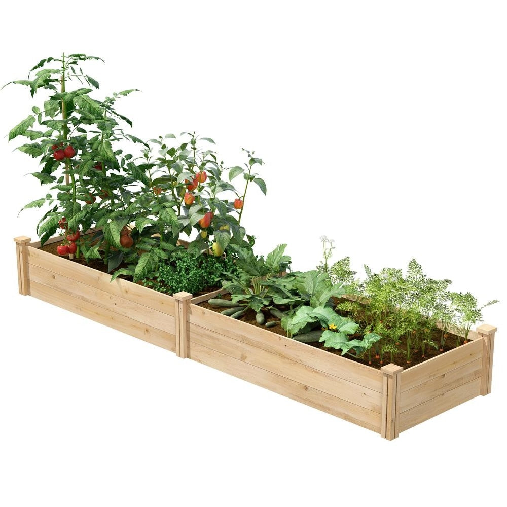 Fast Furnishings 2 ft x 8 ft Cedar Wood Raised Garden Bed - Made in USA