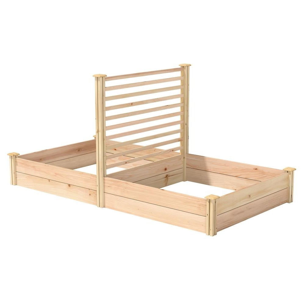 Fast Furnishings 4 ft x 8 ft Cedar Wood Raised Garden Bed with Trellis - Made in USA