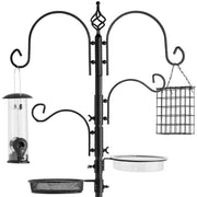 Fast Furnishings Complete Bird Feeder Set with Black Metal Stand and Bird Feeders