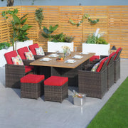 Direct Wicker's Patio Dining Set with 10 Seats and Aluminum Table - PAD-3234TA