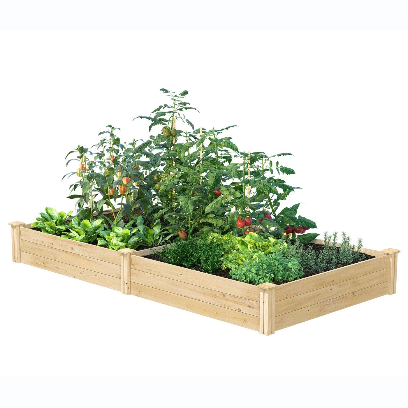 Fast Furnishings Cedar 4ft x 8ft x 10.5in Raised Garden Bed - Made in USA