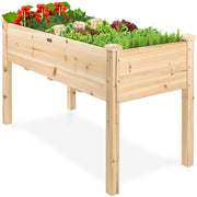 Fast Furnishings Farmhouse Wood 48x24x30in Raised Garden Bed Elevated Garden Planter Stand