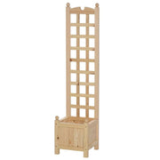 Fast Furnishings Solid Fir Wood Raised Garden Bed Planter Box with Trellis