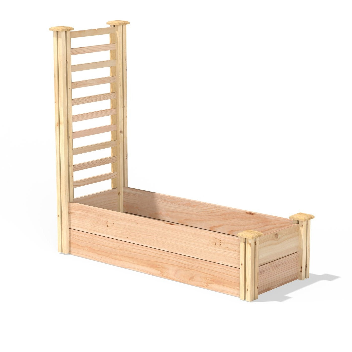 Fast Furnishings 16 in x 48 in Cedar Raised Garden Bed with Trellis - Made In USA