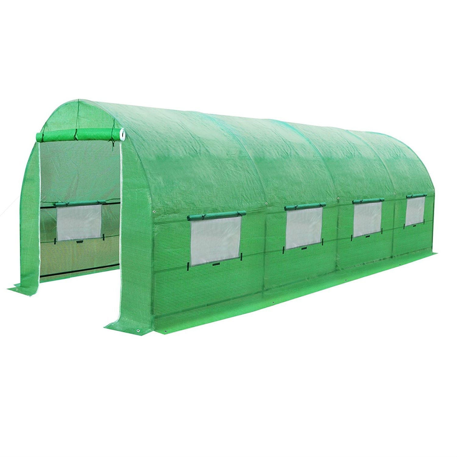 Fast Furnishings Large 10 x 20 Ft Garden Greenhouse Kit with Green PE Cover