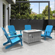 Direct Wicker  Four detachable HDPE frog chairs with a fire table with doors  PAC-011X4+1801H