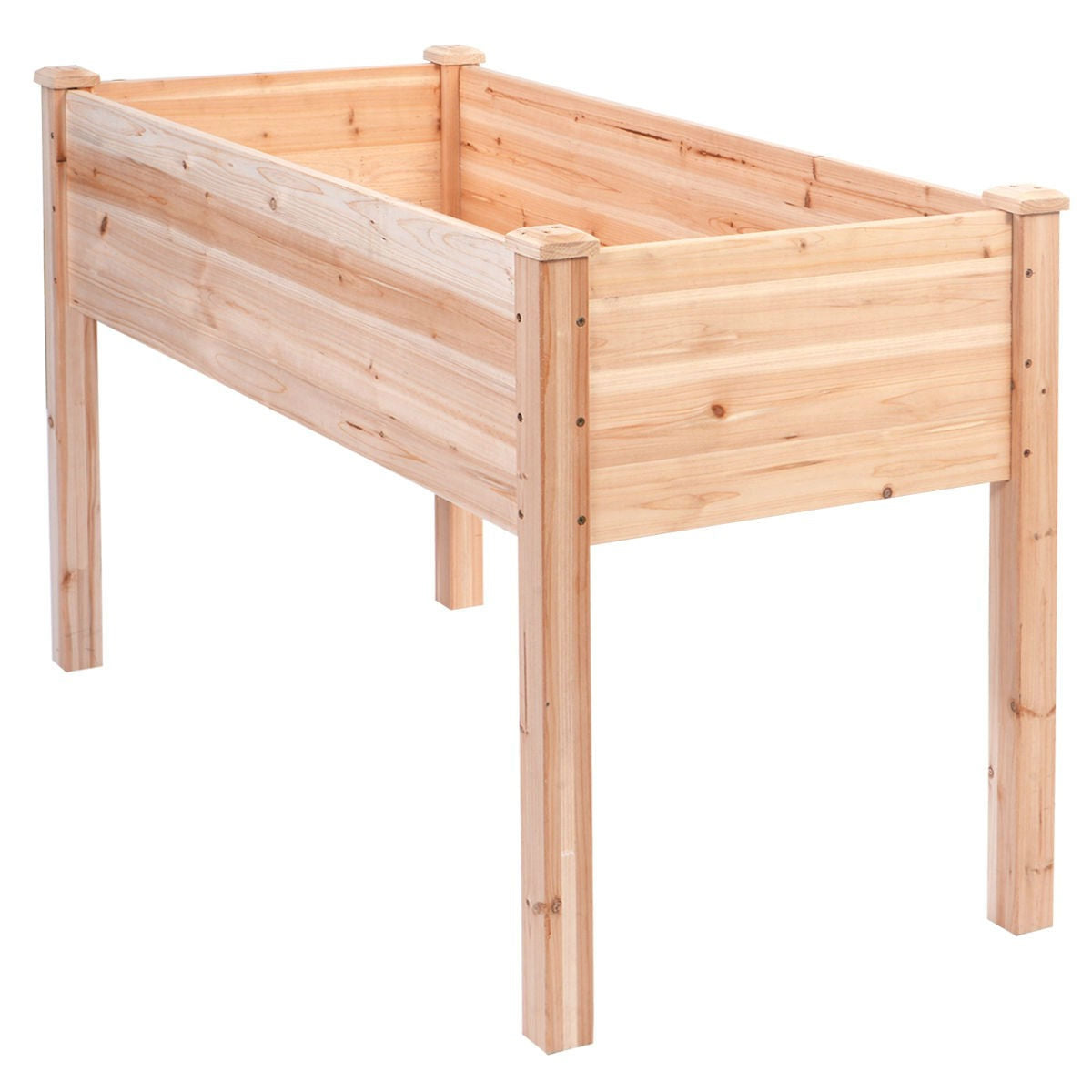 Fast Furnishings Solid Wood Cedar 30-inch High Raised Garden Bed Planter Box