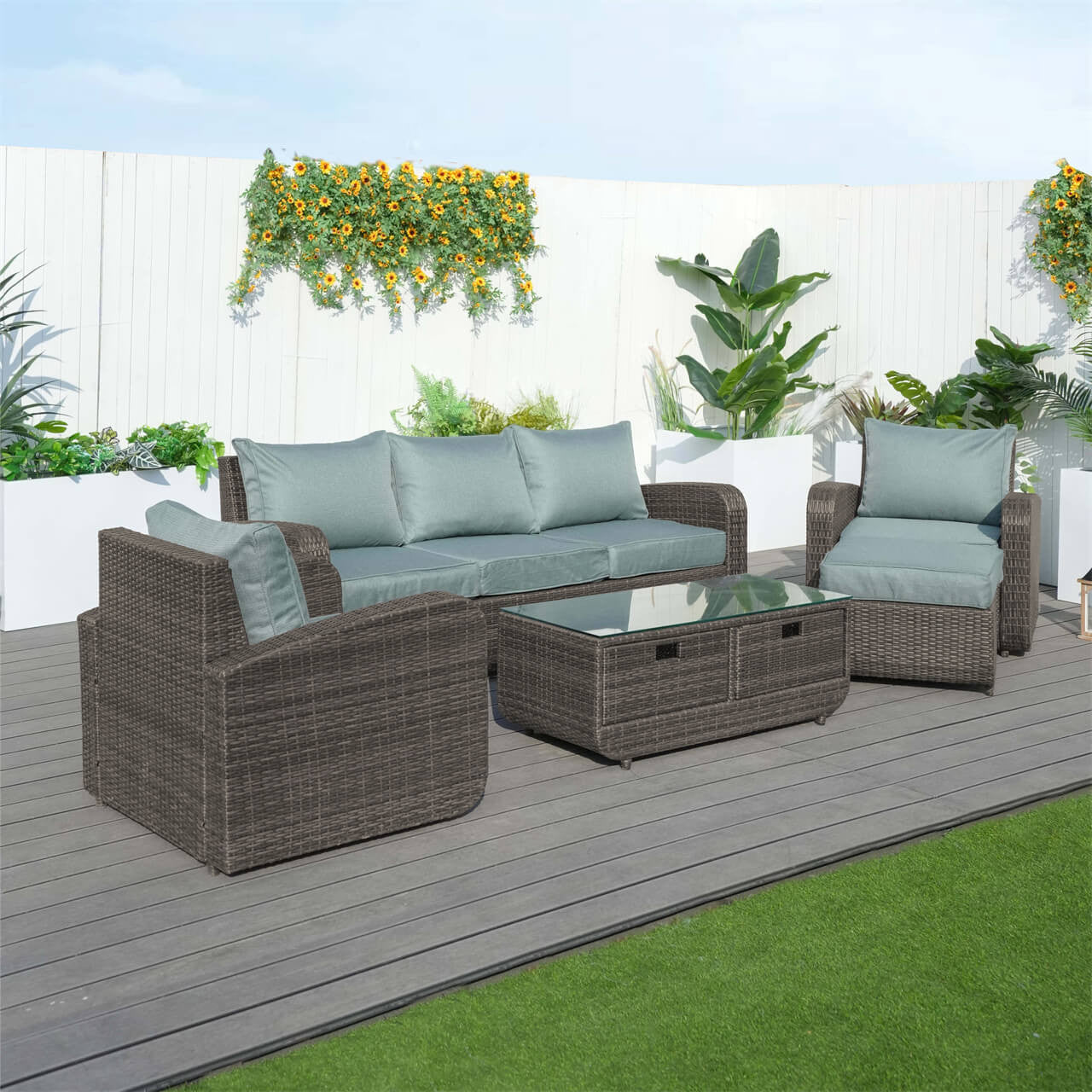 Direct Wicker's 5 Seats Patio Conversation Sofa Set PAS-1515