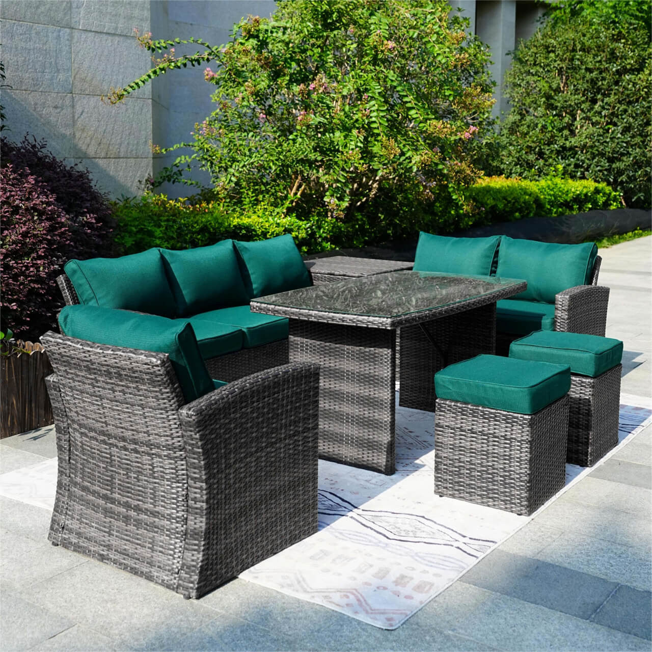 Direct Wicker's 8 Seats Outdoor Conversation Set - Patio Sofa Set PAF-1403B