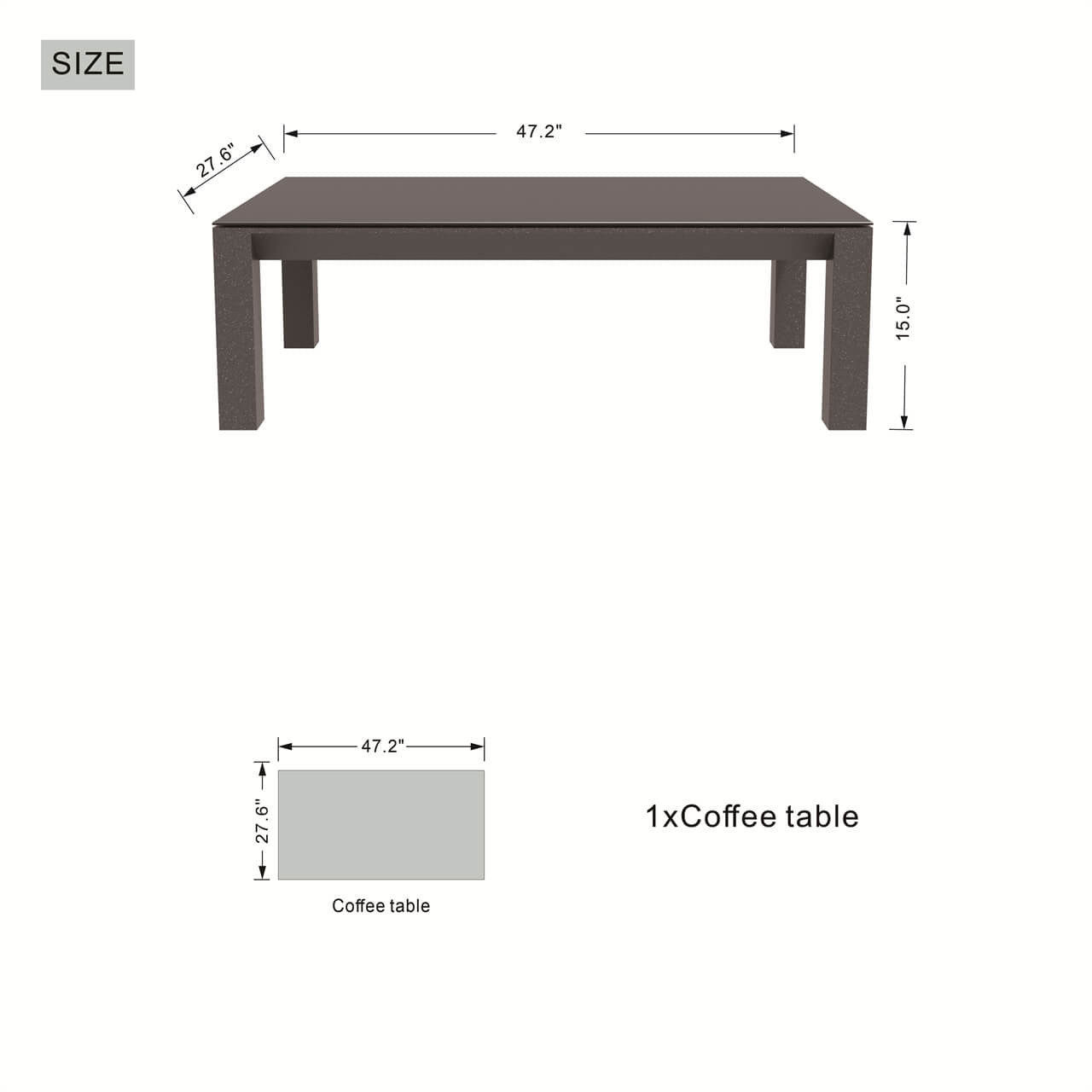 Direct Wicker 5-Piece Dark Gray Aluminum Conversational Seating Sofa Set with Teak Armrests