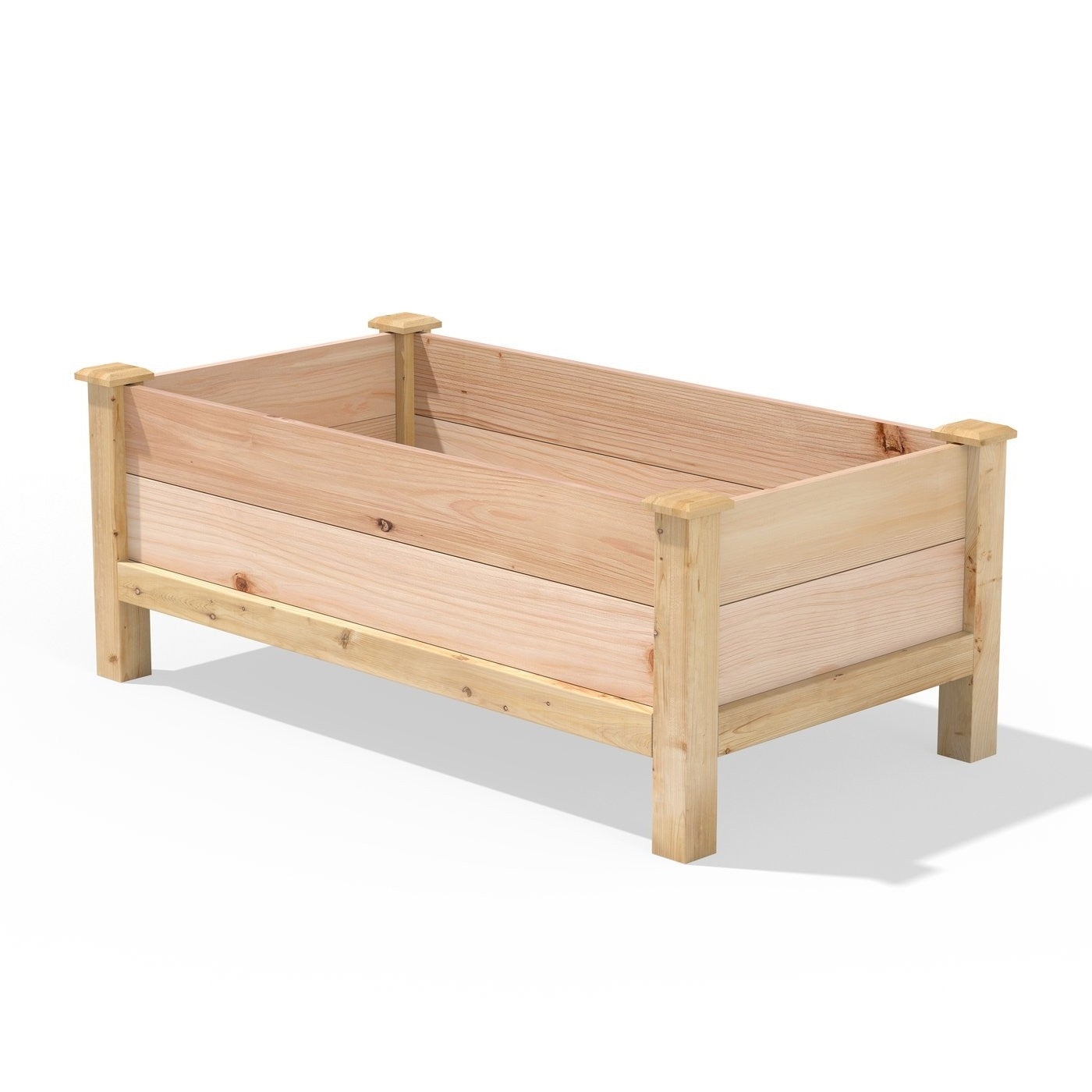 Fast Furnishings Farmhouse 24-in x 48-in x 19-in Cedar Elevated Victory Garden Bed - Made in USA