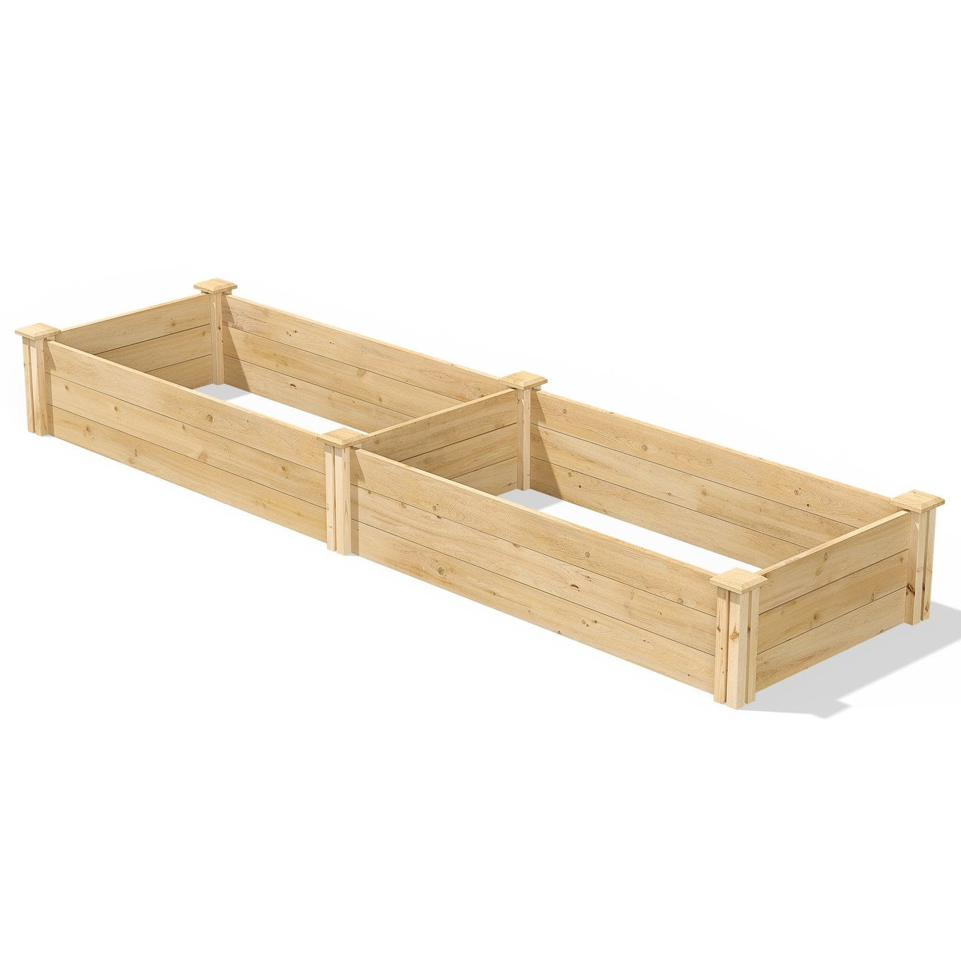 Fast Furnishings Pine Wood 2-Ft x 8-Ft Outdoor Raised Garden Bed Planter Frame - Made in USA