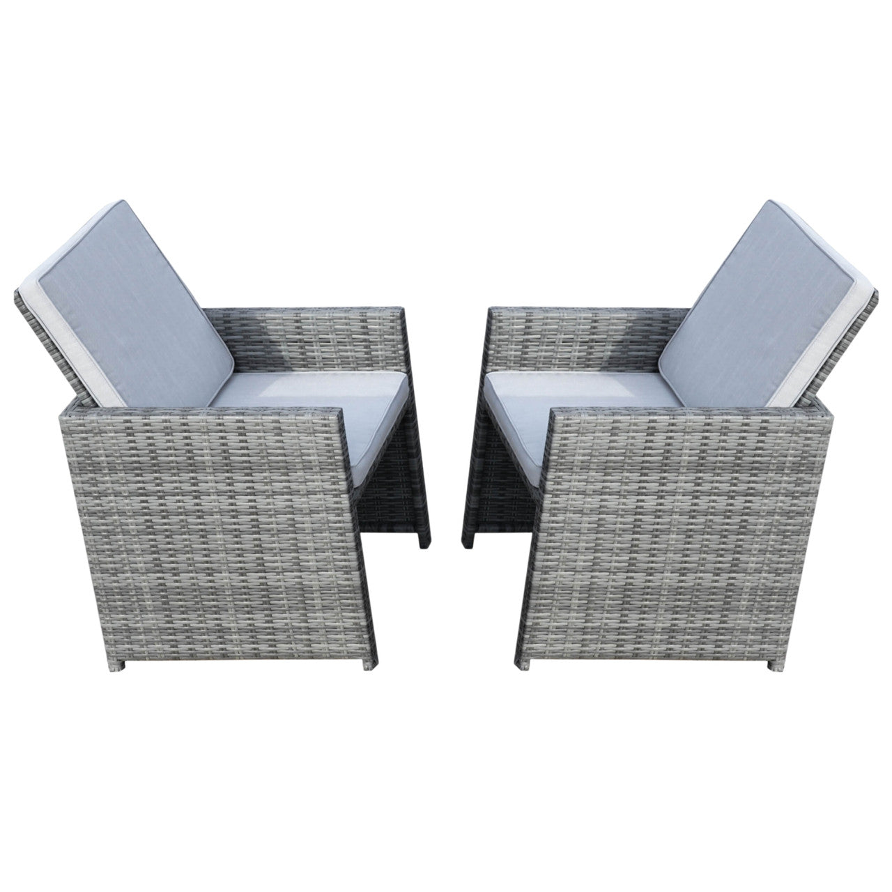 Direct Wicker Patio Chairs Set of 2 in Brown or Gray