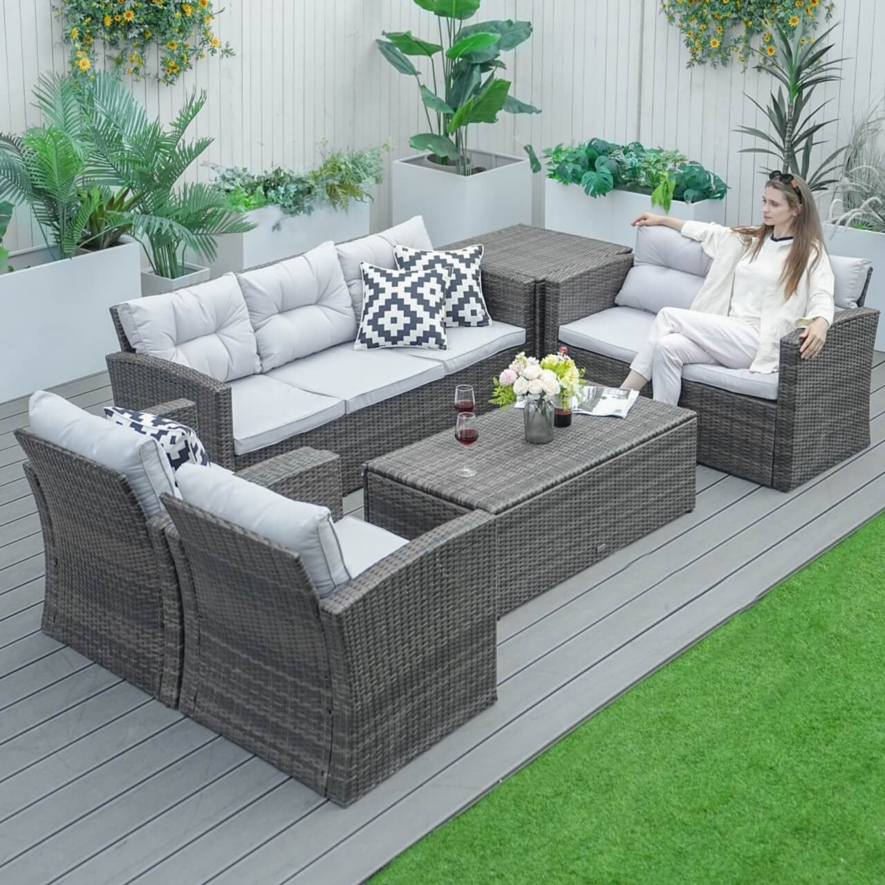 Direct Wicker's Outdoor Patio Conversation Set with Storage Box - PAS-1503