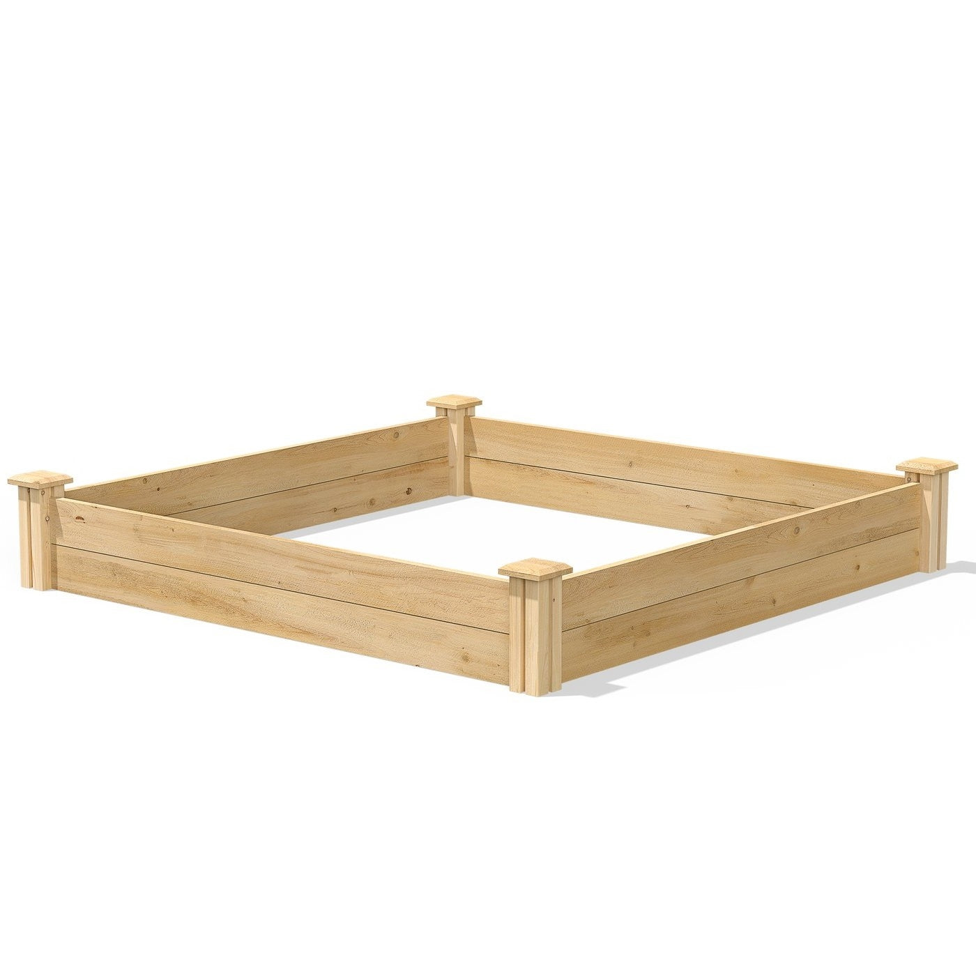 Fast Furnishings 4 ft x 4 ft Pine Wood Raised Garden Bed - Made in USA