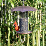Fast Furnishings Copper Umbrella Bird Feeder with Mesh Tube Revivor - 3.5 lbs. Seed Capacity