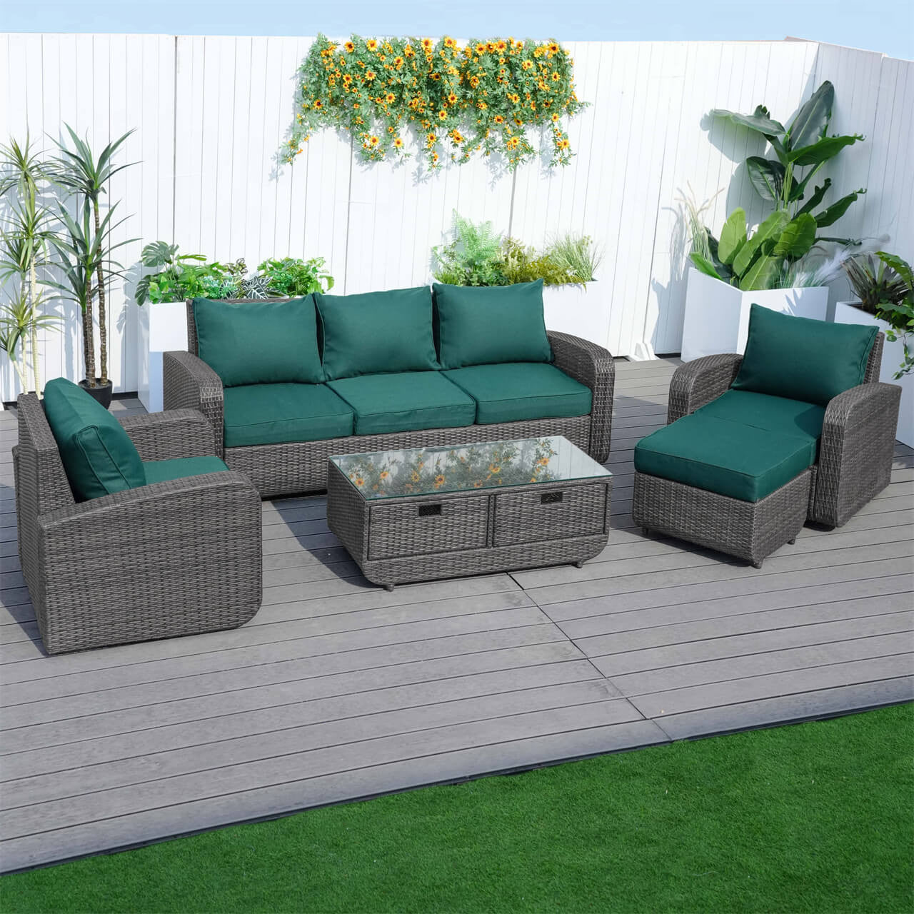 Direct Wicker's 5 Seats Patio Conversation Sofa Set PAS-1515