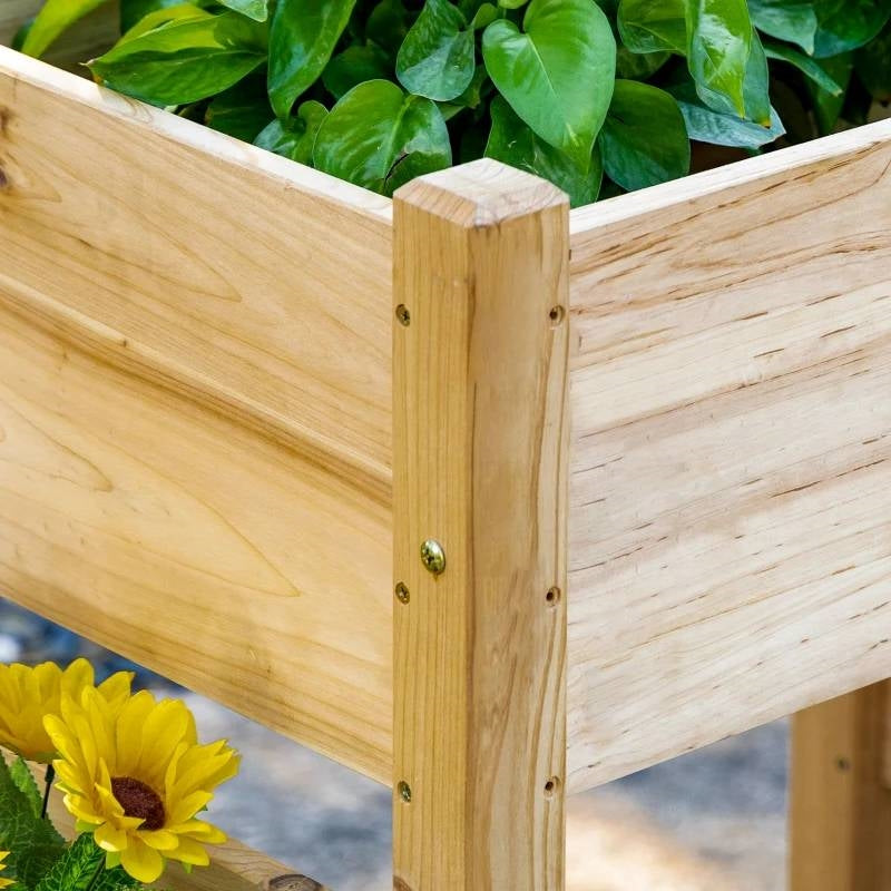 Fast Furnishings FarmHouse 3 Wooden Elevated Planter Raised Garden Beds