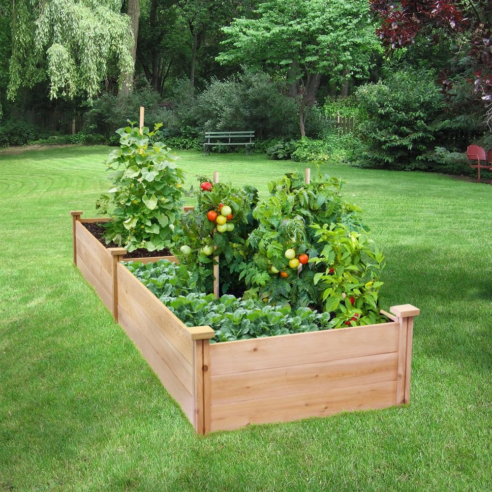 Fast Furnishings 2 ft x 8 ft Cedar Wood Raised Garden Bed - Made in USA