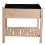 Fast Furnishings FarmHome Square Fir Wooden Raised Garden Planter Box