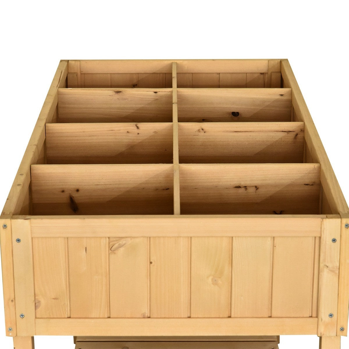 Fast Furnishings FarmHome 8 Grid Fir Wooden Raised Garden Planter Box