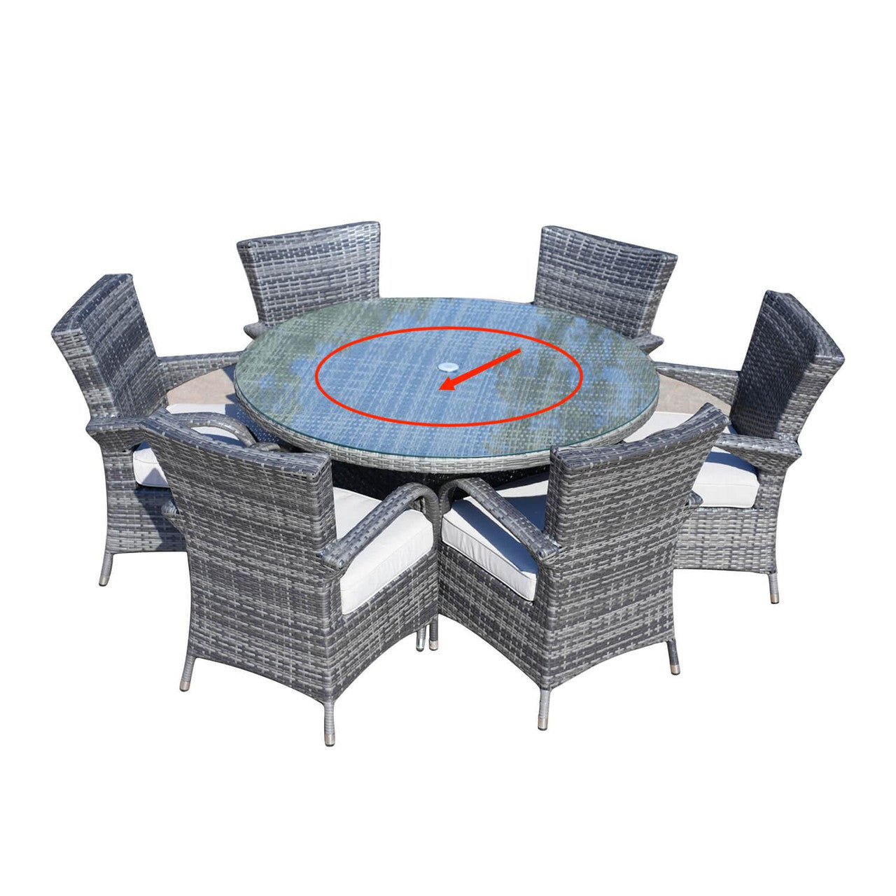 Direct Wicker Dining Table for 6 Round Table in Brown or Gray