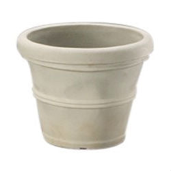 Fast Furnishings 12-inch Diameter Round Planter in Weathered Concrete Finish Poly Resin