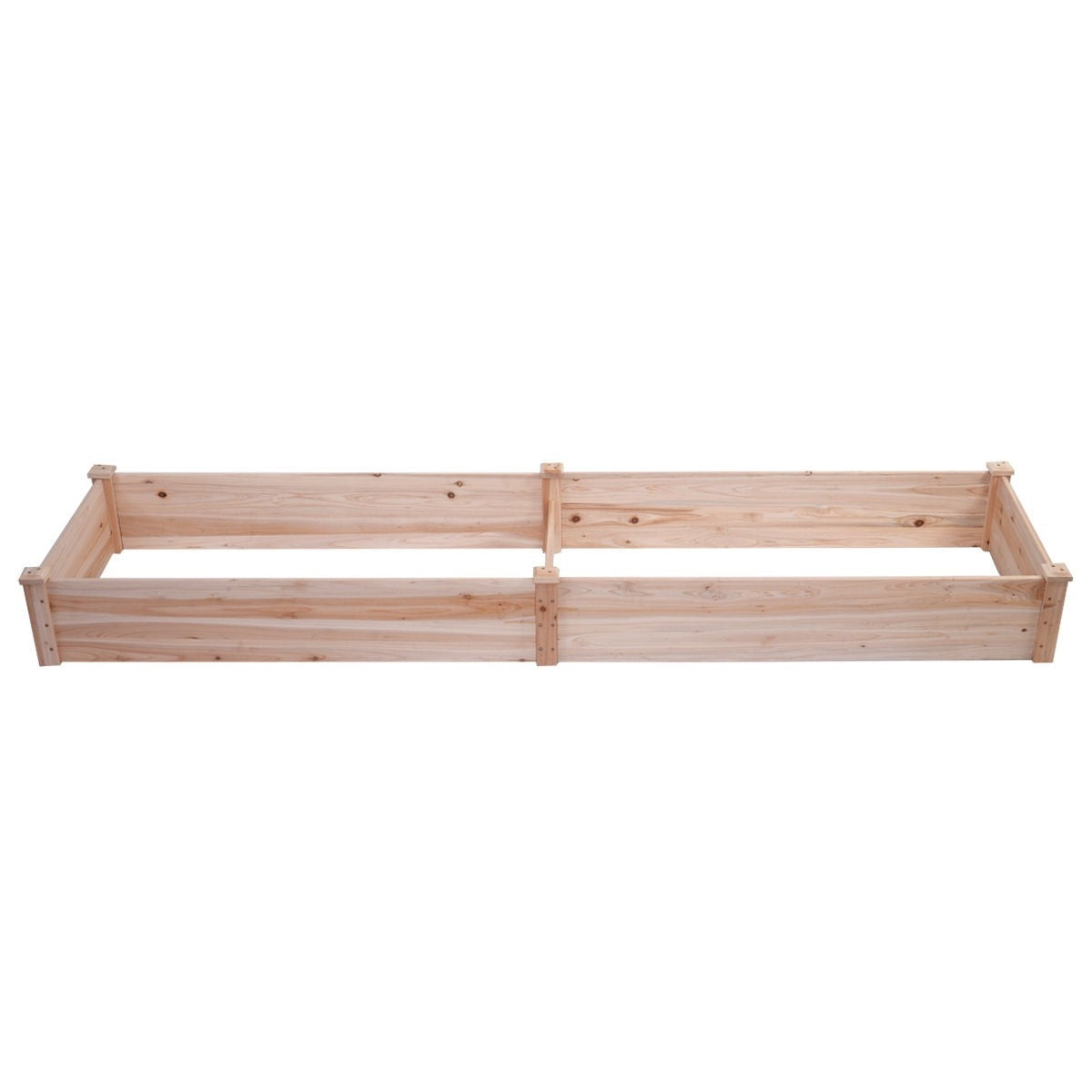 Fast Furnishings Solid Cedar Wood 8 ft x 2 ft Raised Garden Bed Planter