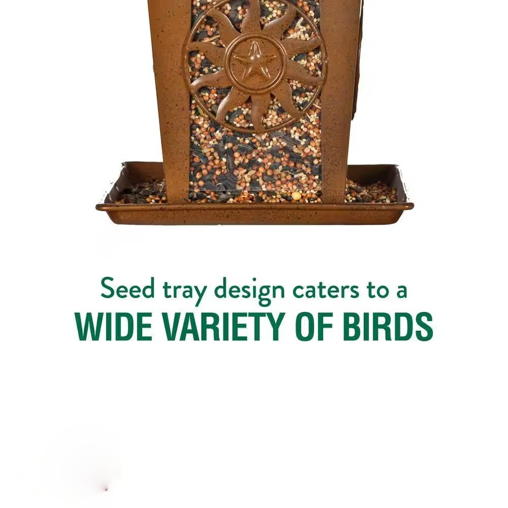 Fast Furnishings Heavy Duty Lantern Style Bird Feeder with Four Wide Perching Areas