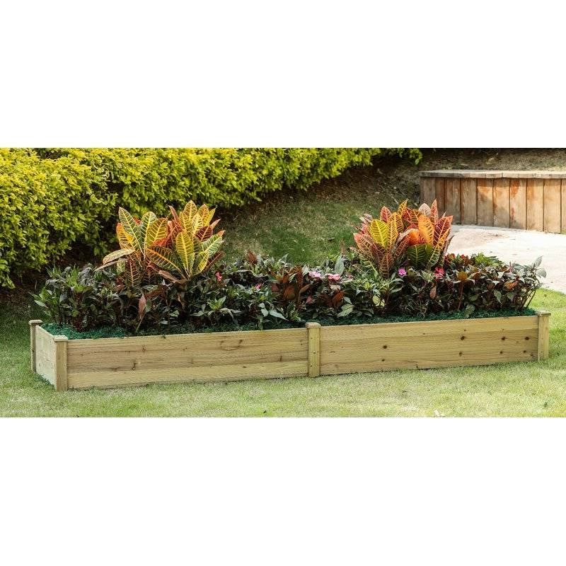 Fast Furnishings Cedar Wood 2-Ft x 8-Ft Outdoor Raised Garden Bed Planter Frame - Made in USA