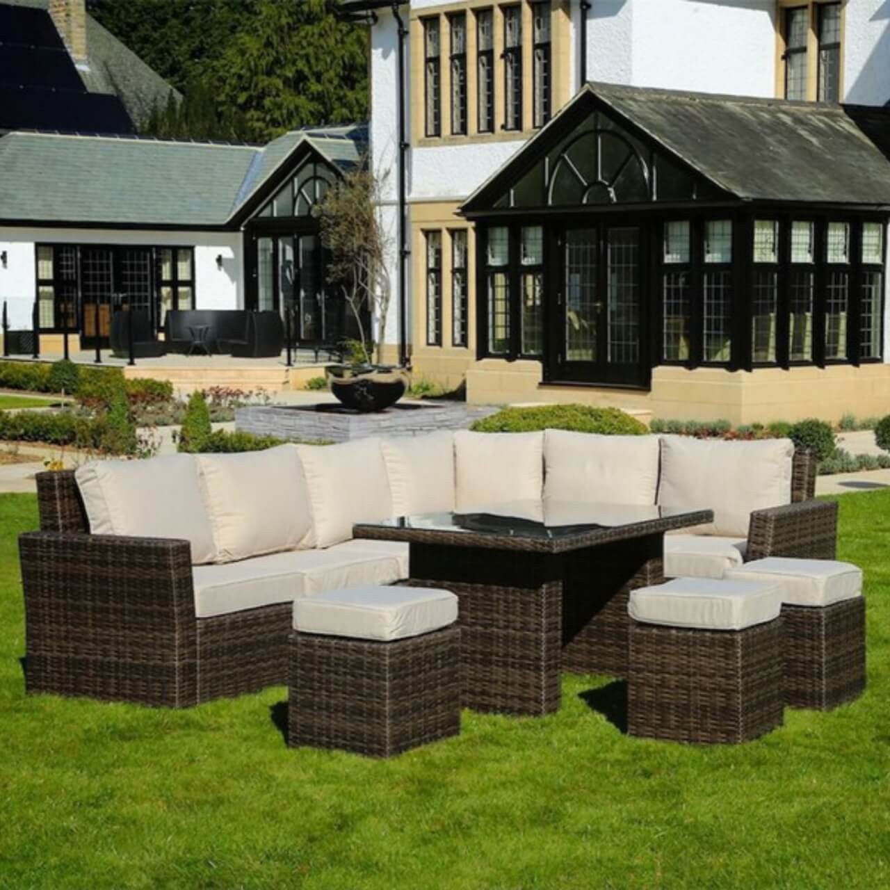 Direct Wicker 8-Piece Patio Seating Sofa Set with Cushions