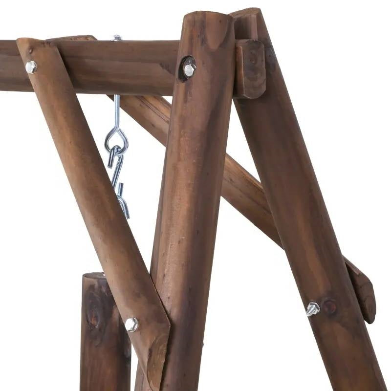 Fast Furnishings FarmHouse Log A-Frame 2-Seat Wooden Swing Bench