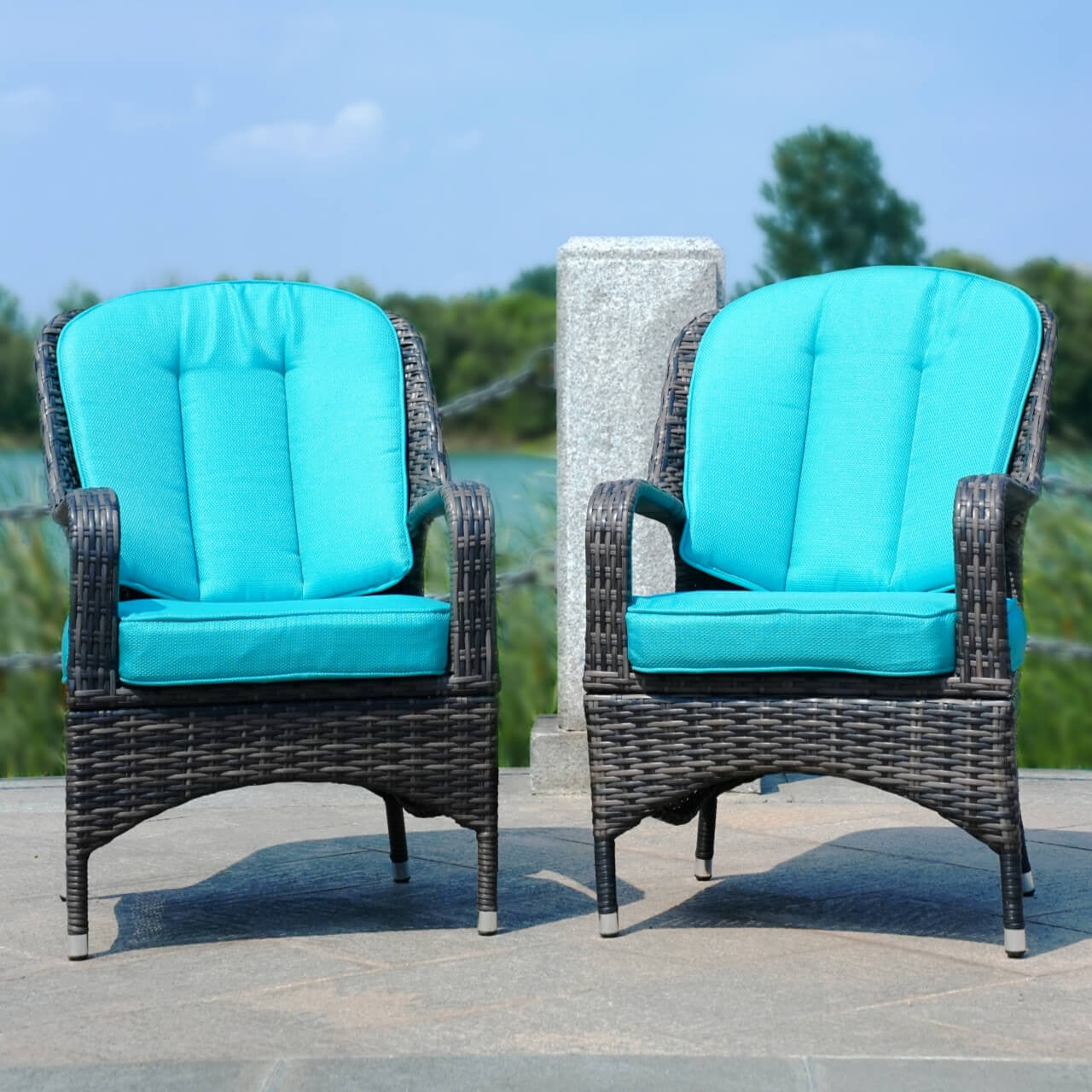 2 Pieces of Patio Chairs Outdoor Rattan Chairs PAC-009 | Direct Wicker