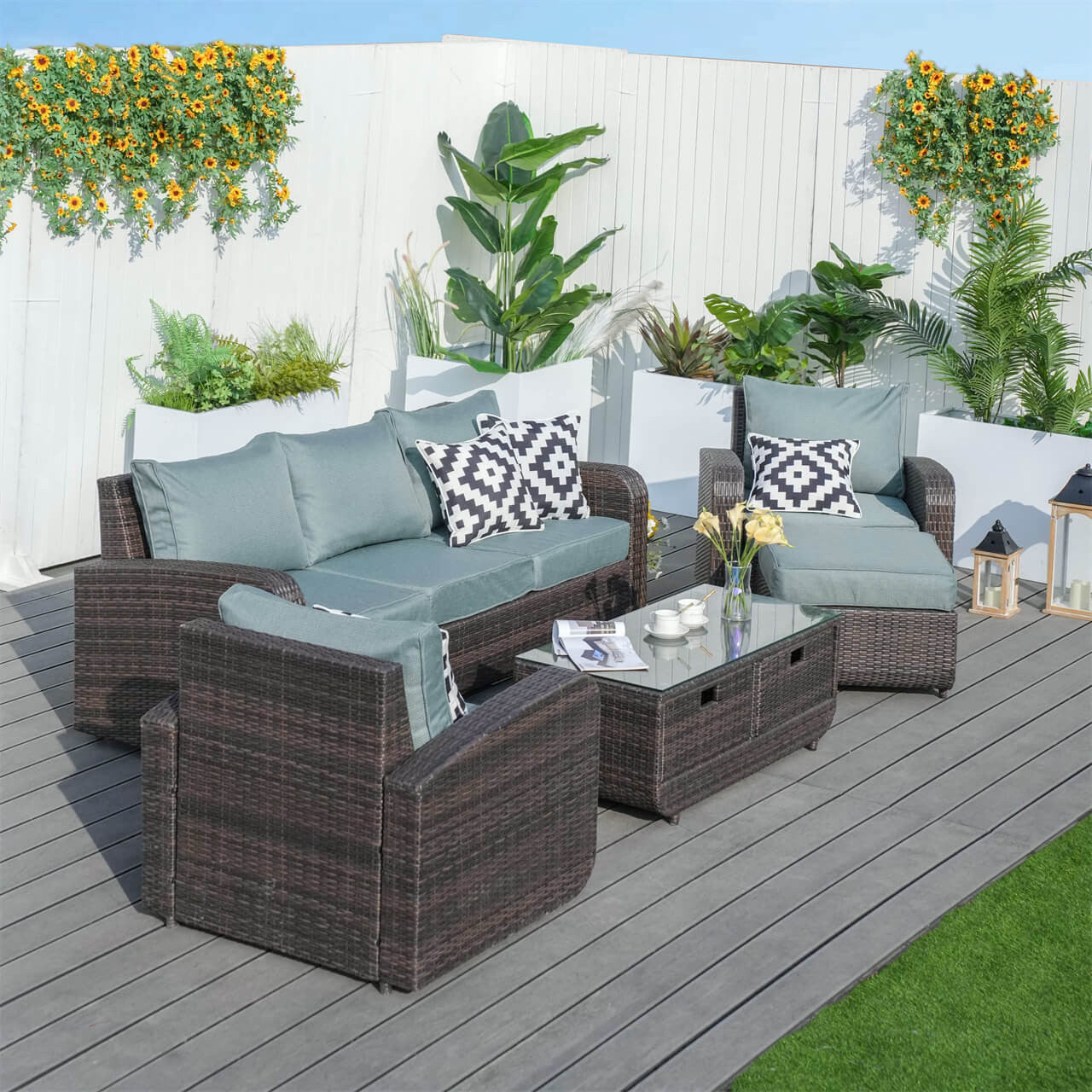 Direct Wicker's 5 Seats Patio Conversation Sofa Set PAS-1515