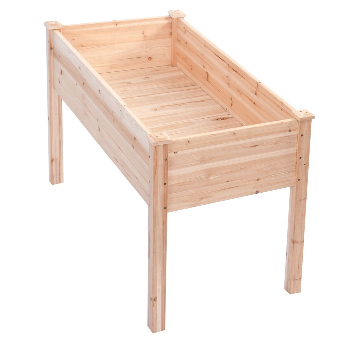 Fast Furnishings Solid Wood Cedar 30-inch High Raised Garden Bed Planter Box