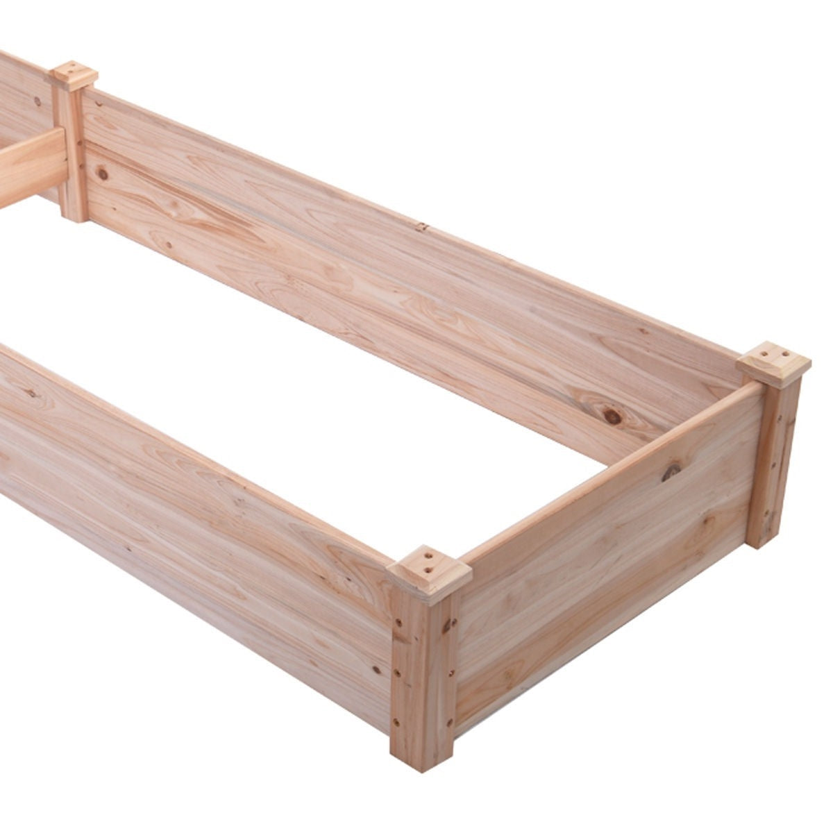 Fast Furnishings Solid Cedar Wood 8 ft x 2 ft Raised Garden Bed Planter