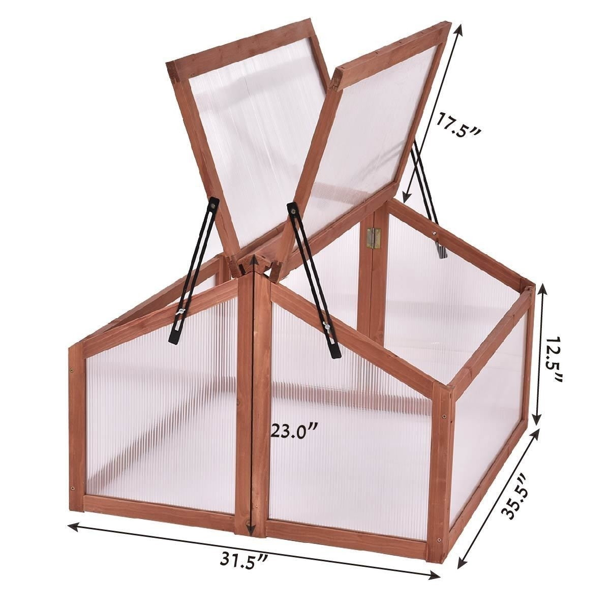 Fast Furnishings Farmhouse Double Box Wooden Small Portable Garden Greenhouse