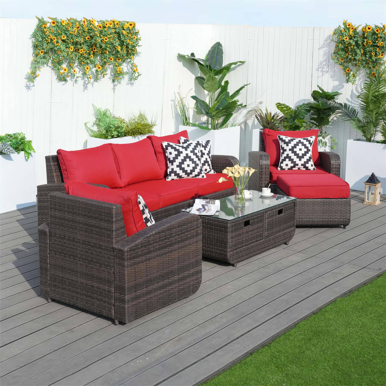 Direct Wicker's 5 Seats Patio Conversation Sofa Set PAS-1515