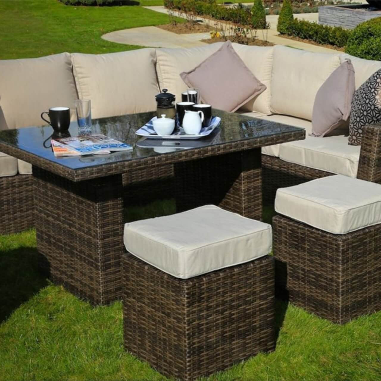 Direct Wicker 8-Piece Patio Seating Sofa Set with Cushions