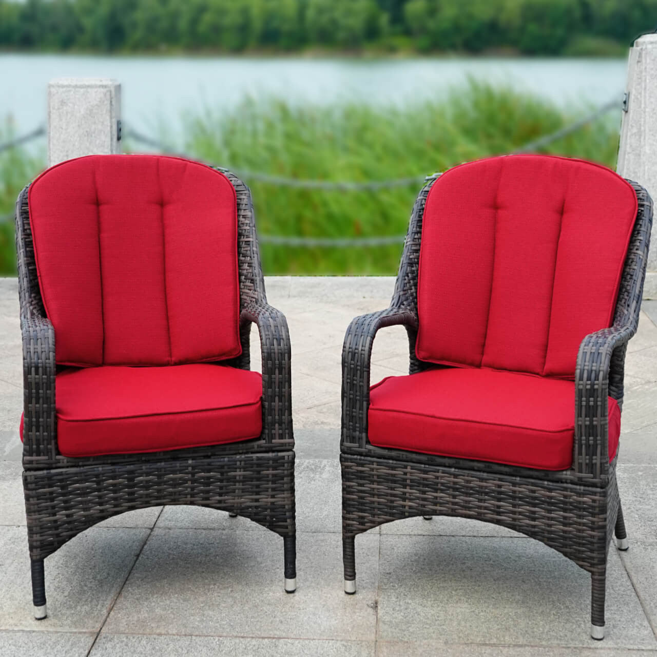 2 Pieces of Patio Chairs Outdoor Rattan Chairs PAC-009 | Direct Wicker