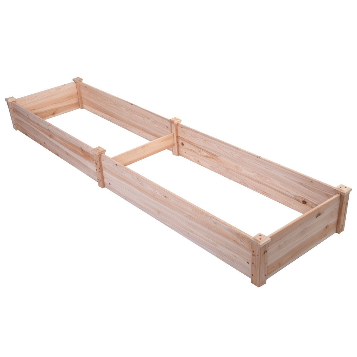 Fast Furnishings Solid Cedar Wood 8 ft x 2 ft Raised Garden Bed Planter