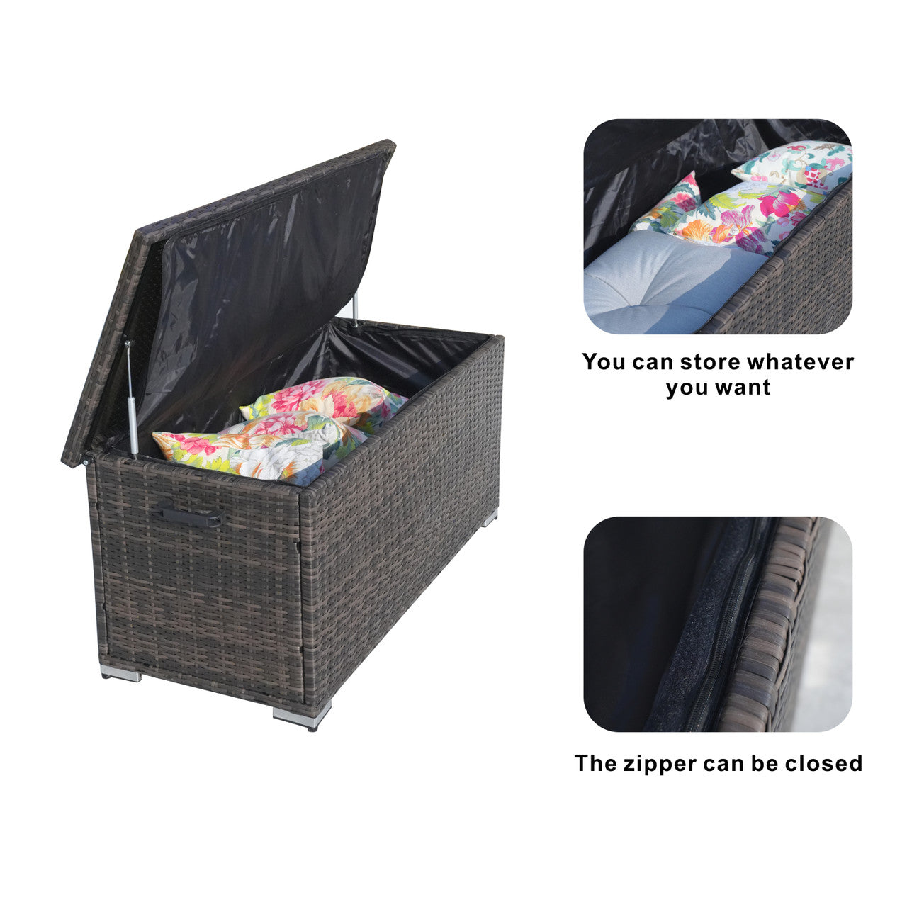 Direct Wicker's Small Aluminium Outdoor Garden Patio Rattan Storage Box