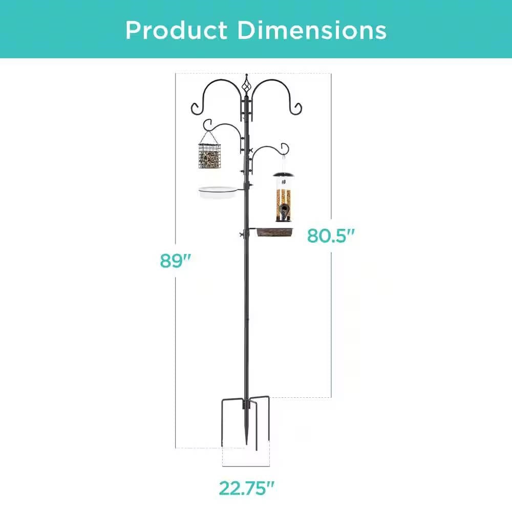 Fast Furnishings Complete Bird Feeder Set with Bronze Metal Stand Suet Water Bowl Tube and Tray