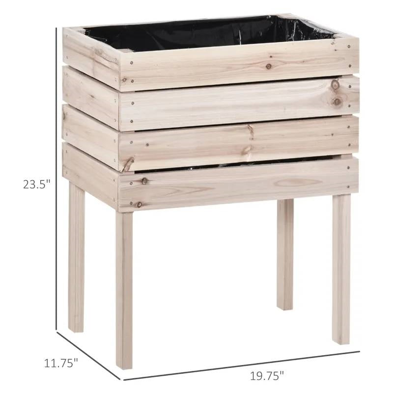 Fast Furnishings Farmhouse 4 Piece Wooden Elevated Raised Garden Bed Planter Box