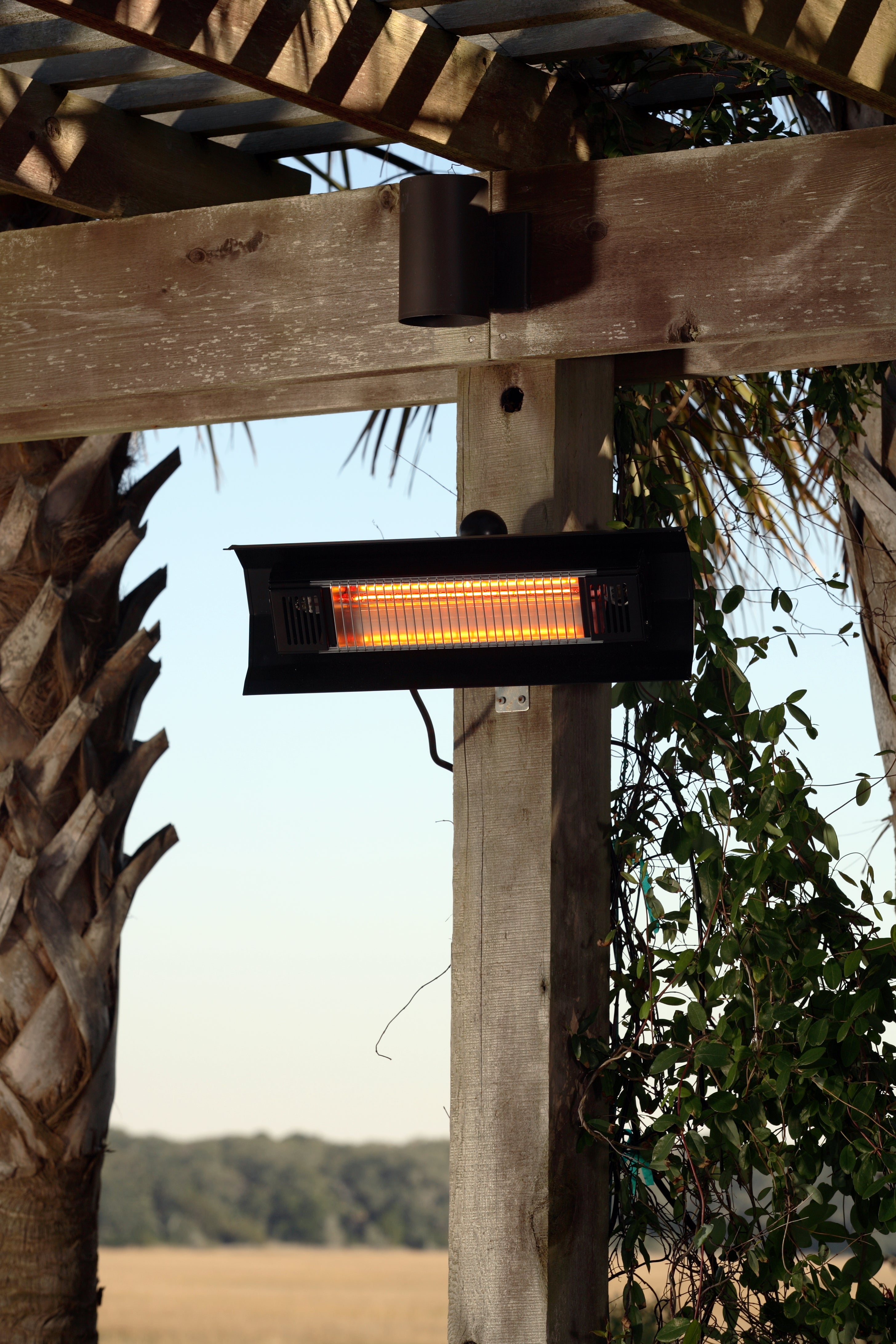 Well Traveled Living Black Steel Wall Mounted Infrared Patio Heater