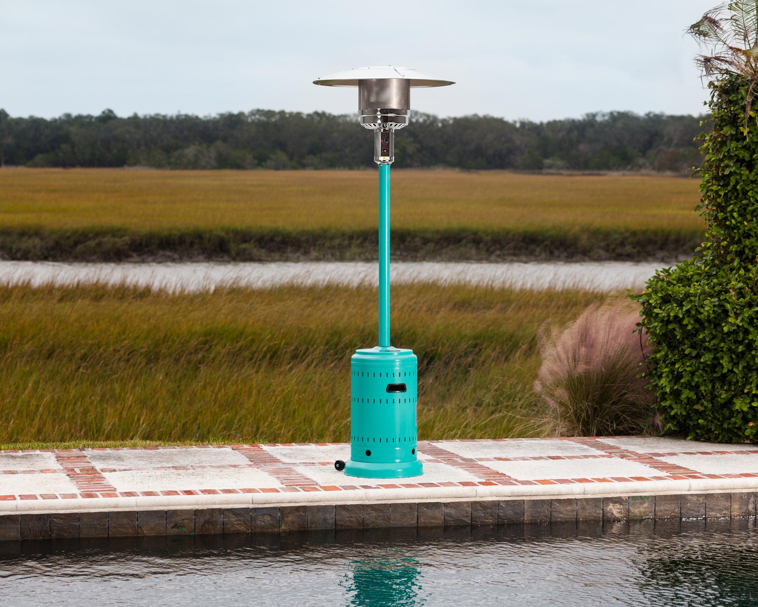 Well Traveled Living Aqua Blue Powder Coated Patio Heater