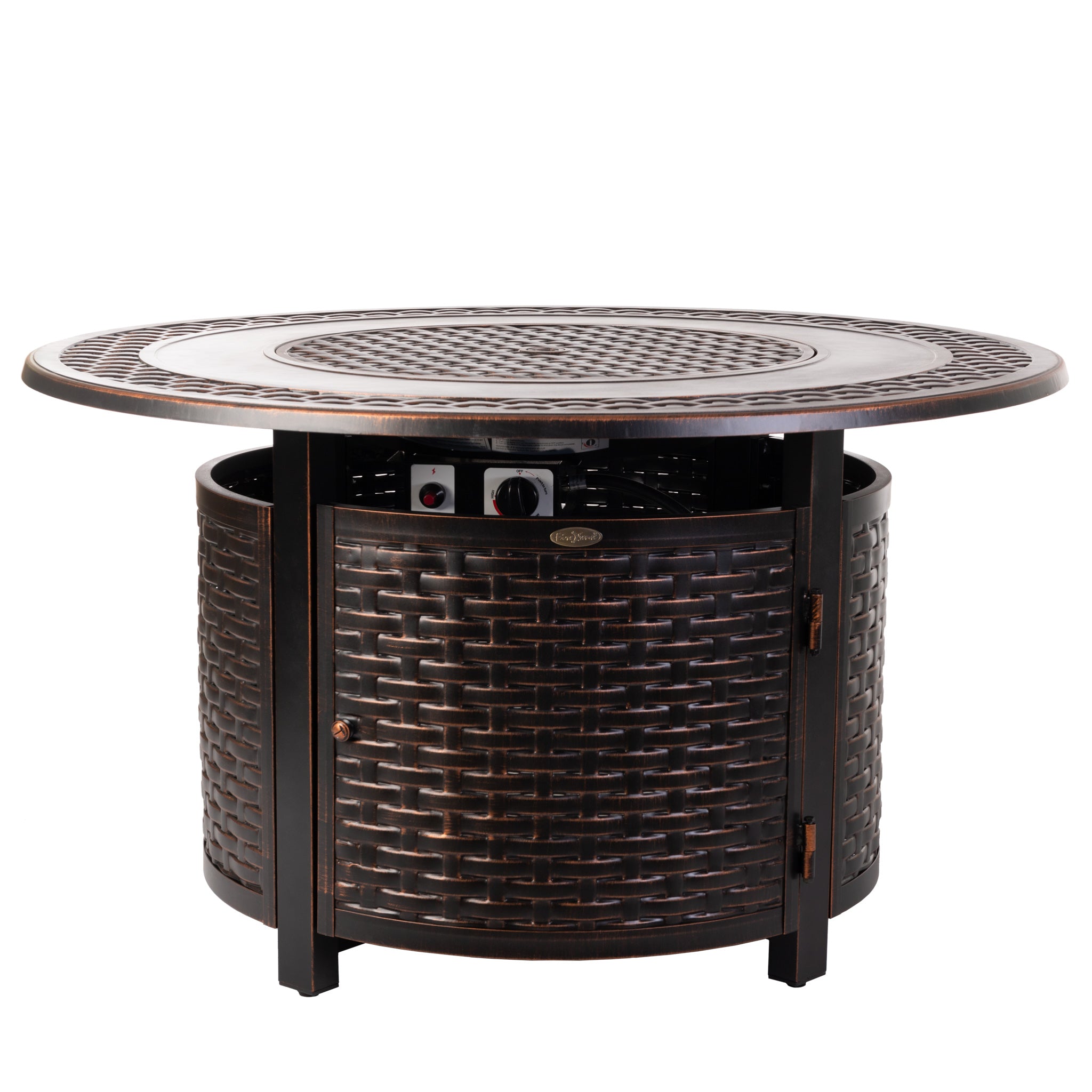 Well Traveled Living Bellante Woven Aluminum LPG Fire Pit