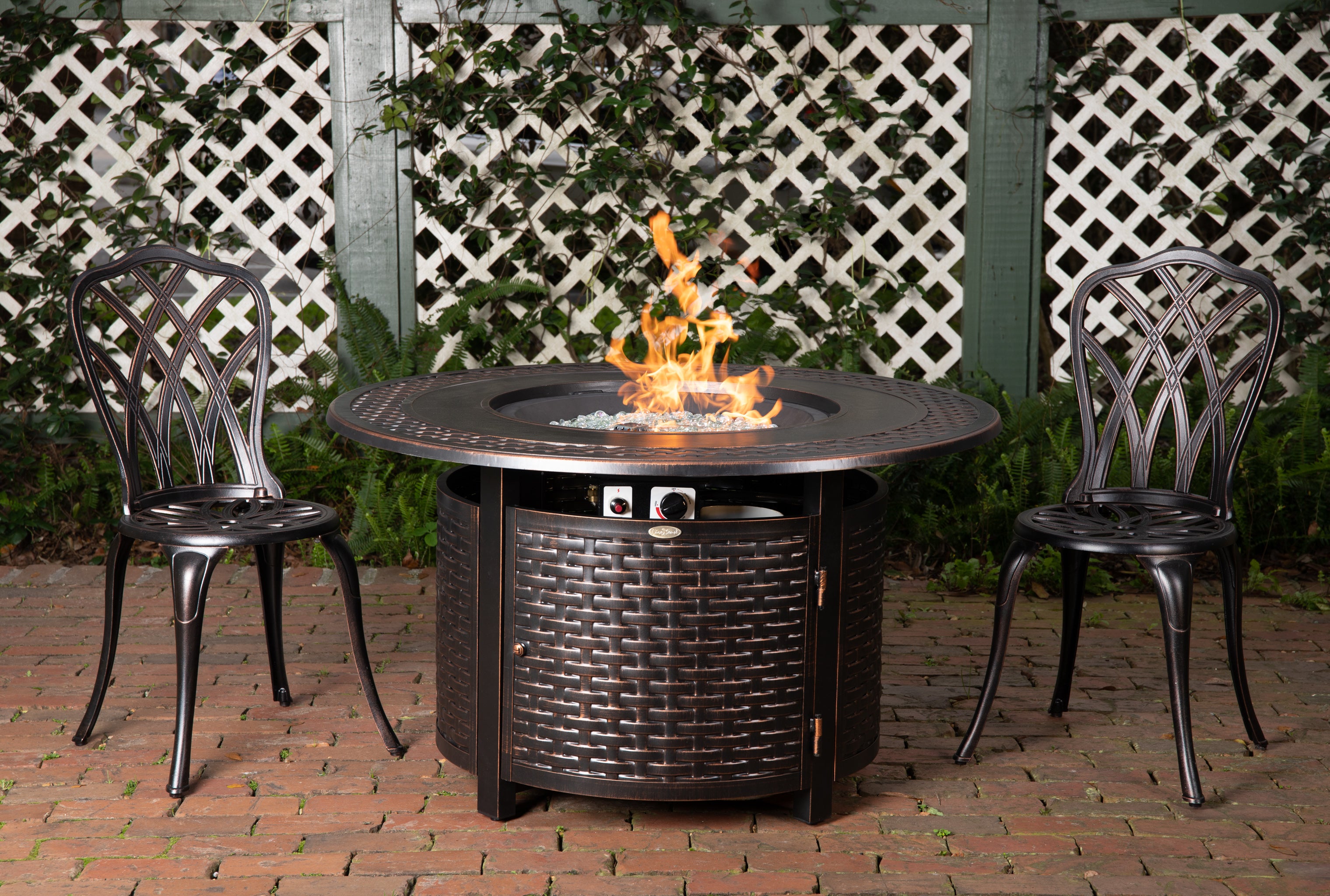 Well Traveled Living Bellante Woven Aluminum LPG Fire Pit