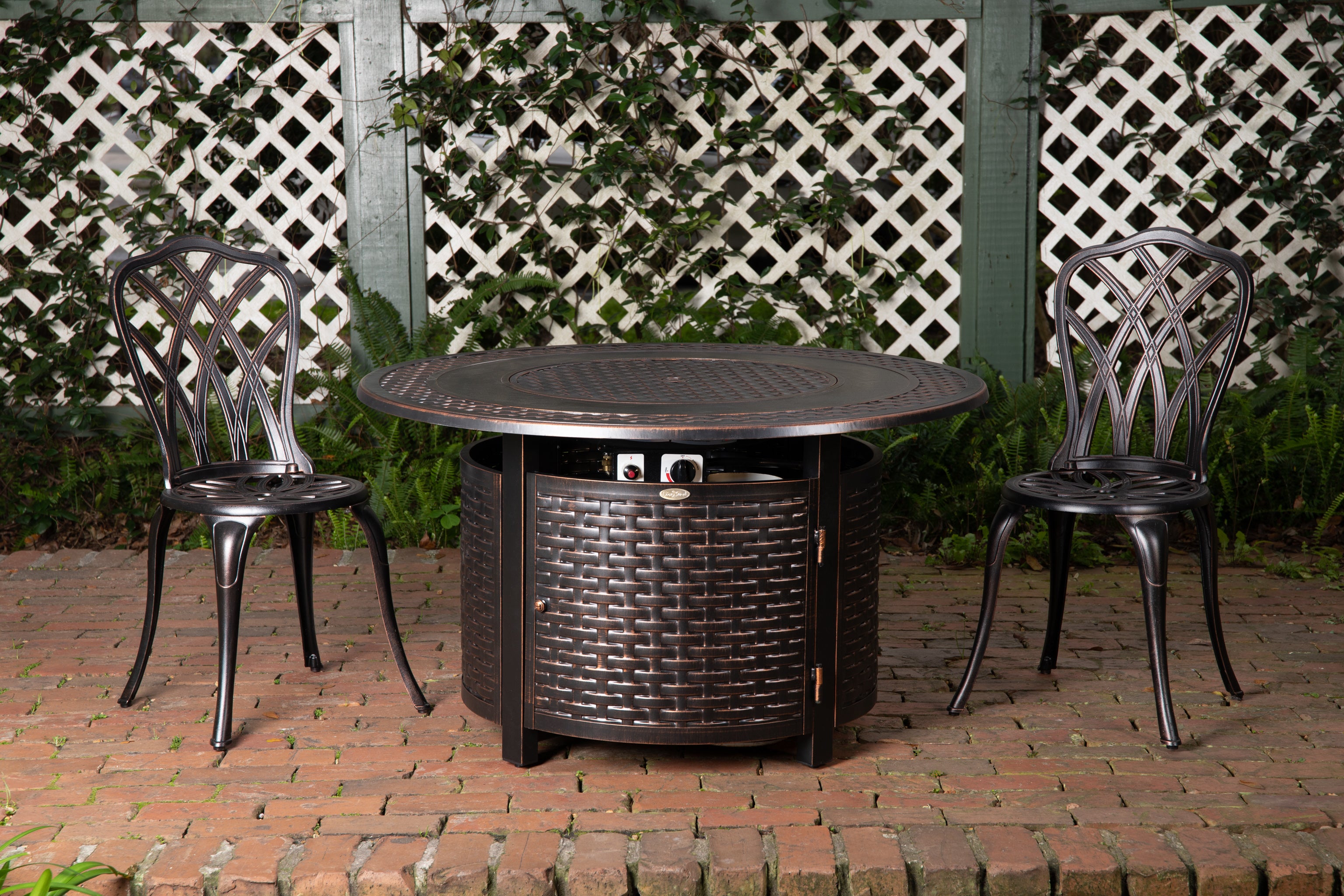 Well Traveled Living Bellante Woven Aluminum LPG Fire Pit