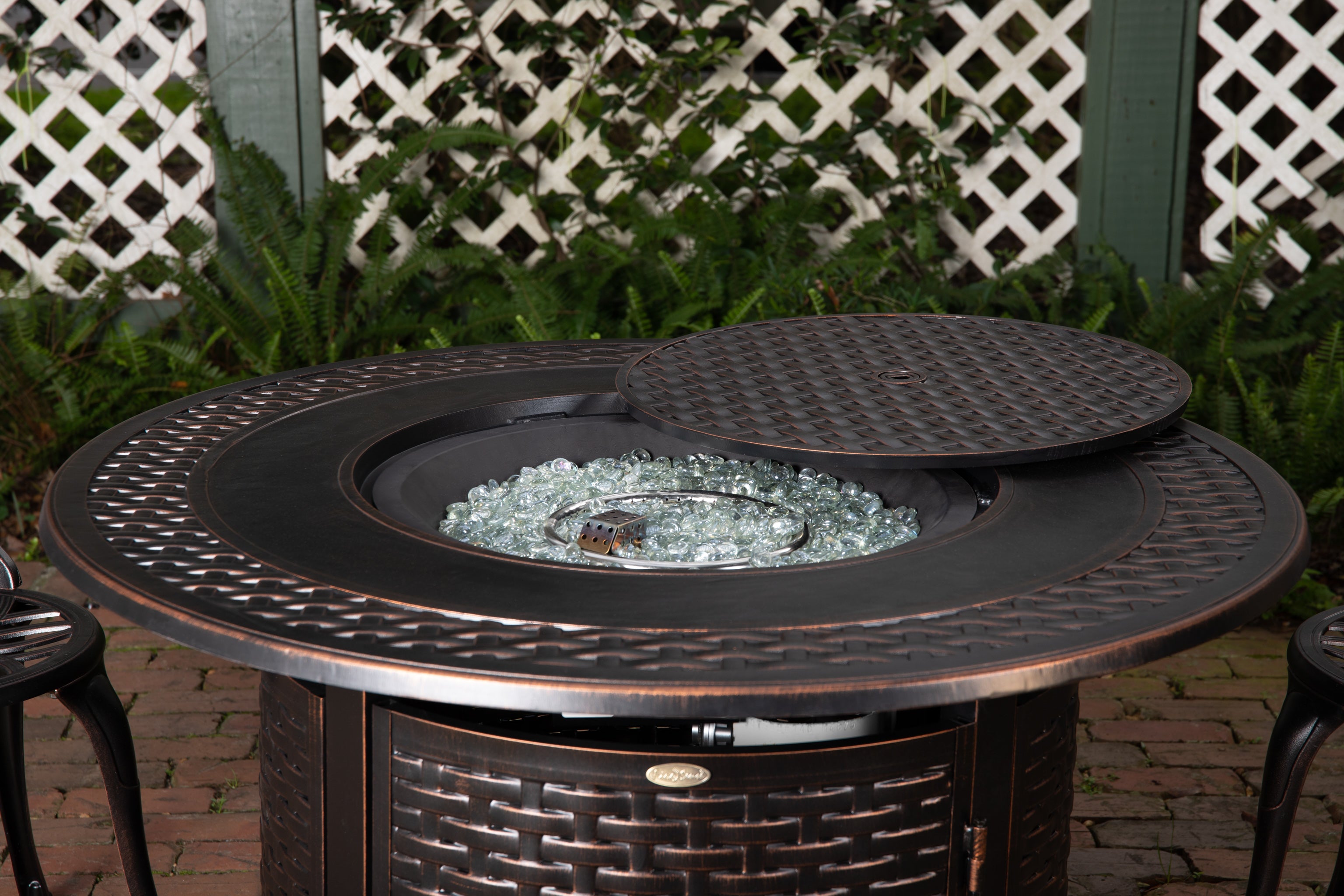 Well Traveled Living Bellante Woven Aluminum LPG Fire Pit